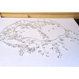 Clear Faceted Iridescent 6 ft Icicle Christmas Tree Garland 4 in Drop Weddings